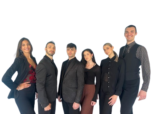 Foto d gruppo degli insegnanti della scuola di ballo Arthur Murray Verona